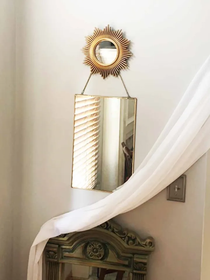 MCDFL Sun Mirror Gold Round Decorative Wall Sunburst Mirrors Home