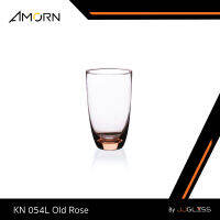 JJGLASS - (AMORN) KN 054L Old Rose (1x6) - แก้วน้ำดื่ม แก้วน้ำผลไม้ แก้วสีโรสโกลด์ ความสูง 13.5 ซม. แพ็ค 6 ใบ