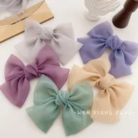 Ruoshui Woman Organza Solid Big Bow Hairpins Women Hair Accessories Girls Hair Clips Headwear Ornaments Bowknot Barrettes