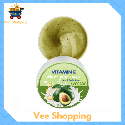 ** 1 กระปุก ** AR Vitamin E Milky Whitening Face &amp; Body Scrub สครับขัดผิวสูตรอะโวคาโด ใช้ได้ทั้งหน้าและตัว ปริมาณ 170 g. / 1 กระปุก