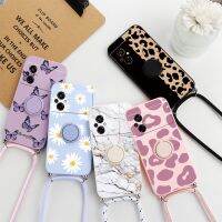 For Xiaomi Poco M5 Case 6.58 Case Magnetic Stand Holder Funda For Xiaomi Poco M 5 POCOM5 Crossbody Lanyard Back Cover Flowers