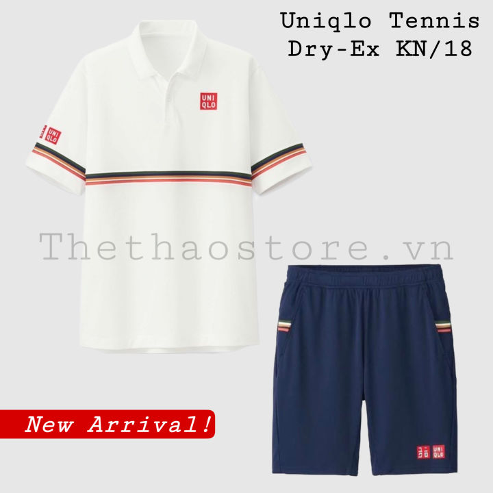Áo tennis Uniqlo kẻ trắng xanh  Djokovic Davis cup 149905