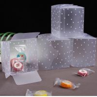 10pcs PVC Dot Dragee Candy Bar Gift Box Deco Mariage Wedding Party Favours Gift Bags Transparent Plastic Cake Chocolate Wrapping Gift Wrapping  Bags