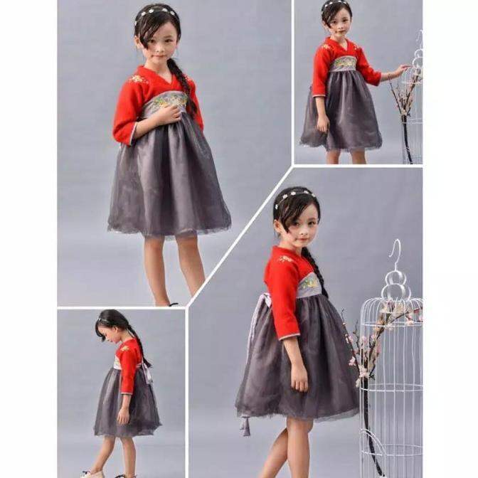 Bisa Cod Rok Hanbok Anak, Baju Imlek Anak, Baju Korea Anak Import