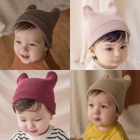 หมวกไหมพรมเด็ก หมวกไหมพรมสีพื้นของเด็กหมวกเด็กกันหนาว