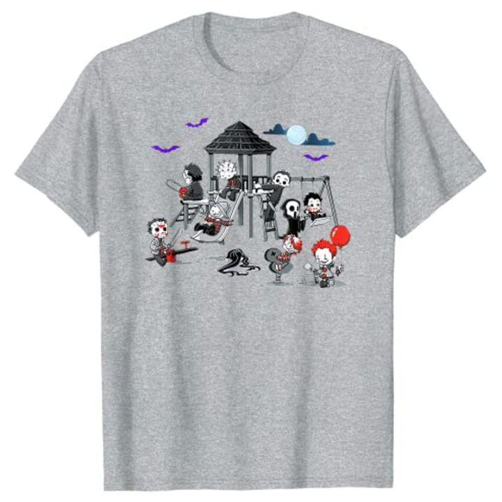 horror-clubhouse-in-park-halloween-costume-gift-tshirt-100-cotton-gildan