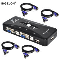 Ingelon 4 port kvm switch USB 2.0 VGA Splitter Printer Mouse Keyboard Pendrive Share Switcher 1920*1440 VGA Switch Box Adapter