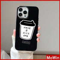 Mowin - เข้ากันได้สำหรับ เคสไอโฟน เคสไอโฟน11 เคส สำหรับ iPhone 14 สีดำเงา เคสอ่อนกันกระแทกป้องกันกล้องวันกาแฟเข้ากันได้กับ