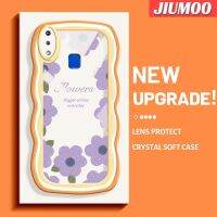 เคส JIUMOO สำหรับ VIVO Y91เคส Y95 Y91i แฟชั่นลายคลื่นดอกไม้สีม่วงแบบดั้งเดิมเคสโทรศัพท์ลวดลายขอบซิลิโคนเหลวแบบนิ่มเคสป้องกันกล้องเลนส์คลุมทั้งหมดเคสฝาหลังกรอบเคสนิ่ม