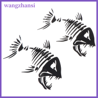 Wangzhansi ฟันปลา2ชิ้นสติกเกอร์รูปปากตกปลาเรือแคนูเรือคายัคอุปกรณ์กราฟิก