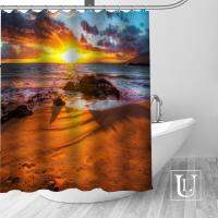 Best Nice Custom sunset beach Shower Curtain Personalized pattern Bath Curtain Waterproof Fabric For Bathroom more size