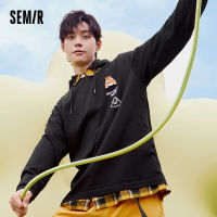 Semir เสื้อยืดแขนยาวผู้ชาย2022ใหม่การ์ตูนคู่หลวมผ้าฝ้ายเสื้อยืดสำหรับ Man