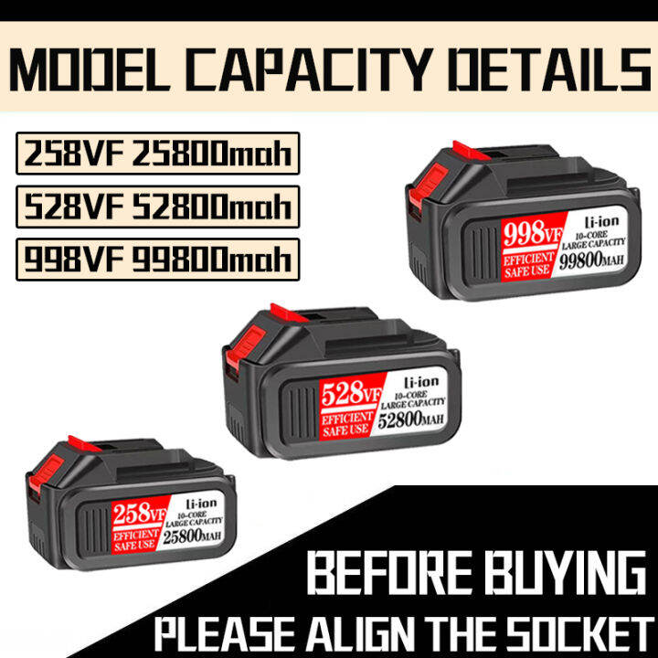 10-cell-แบตเตอรี่-makita-แบตเตอรี่ลิเธียม-258vf-เหมาะสำหรับ-เครื่องบด-เครื่องตัดหญ้า-เครื่องเป่าลม-ประแจไฟฟ้า-เครื่องล้างรถ-lithium-battery