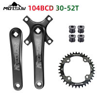 MOTSUV 170มิลลิเมตรจักรยาน104BCD ช่องสี่เหลี่ยม Crankset,104 30-52ครั้งแคบกว้าง Chainwheel เฟือง,MTB จักรยานแขนหมุน,ด้วยสลักเกลียว