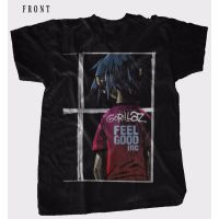 Gorillaz เสื้อยืดผู้ชายไซส์ใหญ่พิเศษ,เสื้อดิบๆยอดนิยมกีฬาผ้าฝ้าย100% ฟิตเนส