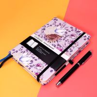 Floral B6 Bullet Dotted Journal Elastic Band 160gsm Thick Paper Bujo Hard Cover Notebook Note Books Pads