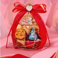 Mini Golden Metal Bird Cage Retro Baby Shower Gift Box Guest Gift Box Birthday Party Souvenir Candy Box Storage Boxes