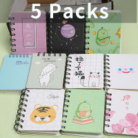 5PcsSet Cute Cartoon Mini Spiral Coil Notebook Portable Daily Weekly Planner Note Book Time Organizer School Supplies Gifts
