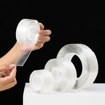 ∈☍ Reusable Nano Adhesive Tape Clear Double Sided Removable Transparent Alien Tape Anti-Slip Traceless for Home Supplie
