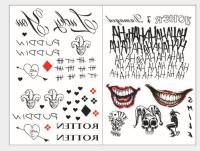 tatoo joker Temporary Tatoo Waterproof Fake Tattoo Sticker The Joker Halloween Tattoos Tatouage Tatto For Men Women