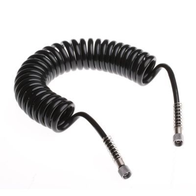 4 x 6mm Black Flexible PU Recoil Hose Spring Tube For Compressor Air Tool Air Compressor Hose Collocation Fittings Pneumatic Pipe Fittings Accessories