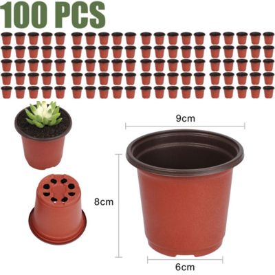 100pcs Plastic Nursery flower Pots For Plants Flowerpot Seedling Tray Plant pot Grow Box Garden Supplies Growing System
