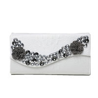 Diamond-studded handbag female clutch bag Ladies shoulder bag fashion trend, cowhide large-capacity flap bag banquet dinner bag