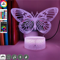 Beautiful Butterfly Animal Night Light for Baby Children Kids Bedroom Decoration Vision 3d Lamp Desk Light Best Xmas Gifts Toys