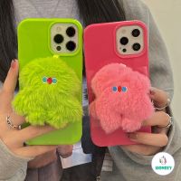 Winter Warm Flurry Fur Toys Glossy Phone Case Compatible for IPhone 11 Case 7Plus 8Plus XR 13 12 Pro Max Shock-Absorbing Soft TPU Back Cover