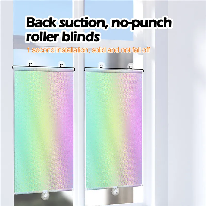 Universal Roller Blinds Suction Cup Sunshade Blackout Curtain With
