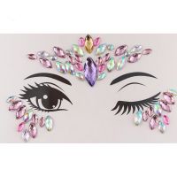 【hot】✺  Temporary Tattoos Sticker Adhesive Face Rhinestone Jewels Glitter Stickers Flash Makeup