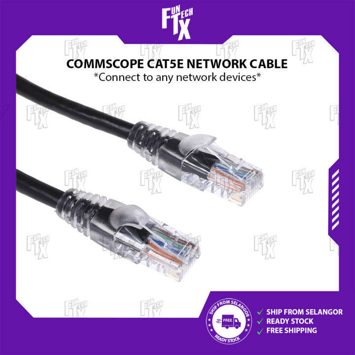 FunTechX COMMSCOPE CAT5e RJ45 1.5M 3M 5M Ethernet Network Lan Cable For ...