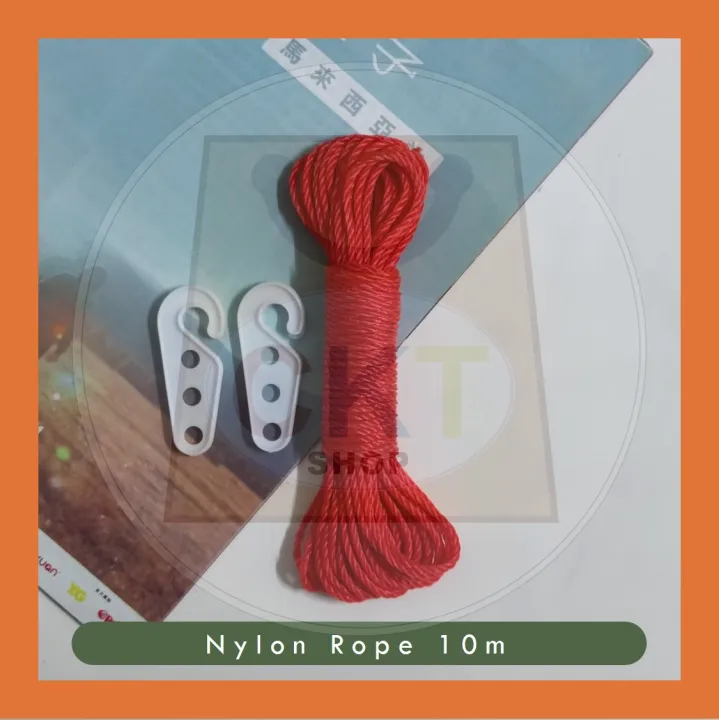 10m Cloth Laundry Drying Hanging Line Rope Dryer Tali Sidai Kain Baju