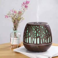 Aroma Diffuser Air Humidifier เครื่องกระจายกลิ่นหอม500ml เครื่องเพิ่มความชื้น เครื่องพ่นไอน้ำ โคมไฟ LED aroma diffuser เครื่องฟอกอากาศHot Sale Forest Style