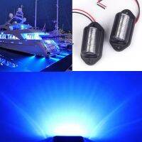 2pcs Blue LED License Plate Door Courtesy Light IP65 Waterproof Deck Stern Transom Lamp for Motorcycle Boat Car Truck 12V-24V