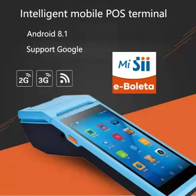8.1แอนดรอยด์ PDA เครื่อง POS แบบมือถือพร้อมโทรศัพท์ Wifi ระบายความร้อนบลูทูธ58มม. 3G สำหรับ Sii App E-Boleta Loyverse