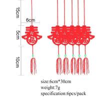 โคมไฟระย้าตรุษจีน6ชิ้น/แพ็คของตกแต่งตรุษจีนของขวัญของตกแต่งสำหรับแขวนห้องเทศกาลฤดูใบไม้ผลิ