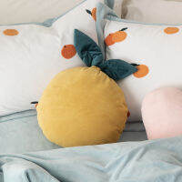 FSISLOVER ins Girly Style Cushion Yellow Pink Round Apple Pillow Decoration Plush Bedroom Cushion Soft Velvet Sofa Pillow