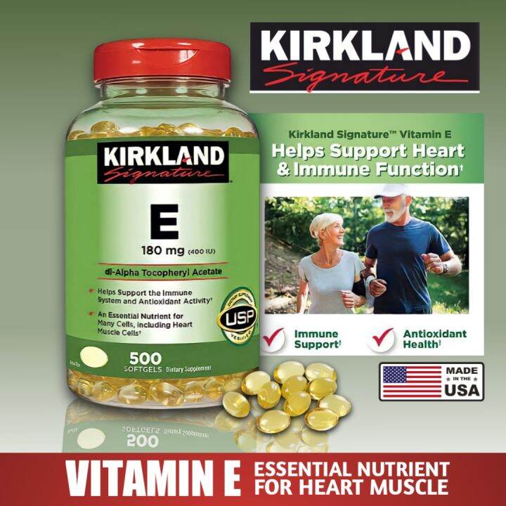 Original Kirkland Signature Vitamin E 180 mg 500 Soft gels kirkland