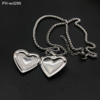 Heart-shaped Photo Frame Pendant Necklace Charm Openable Locket Necklaces Women Men Jewelry(Customization not supported)