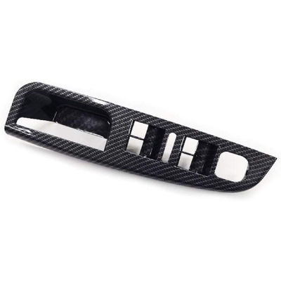 Side Grab Handle Carbon Fiber Door Window Switch Control Panel Cover Trims Frame for Jetta MK5 Golf 5 2005-2009
