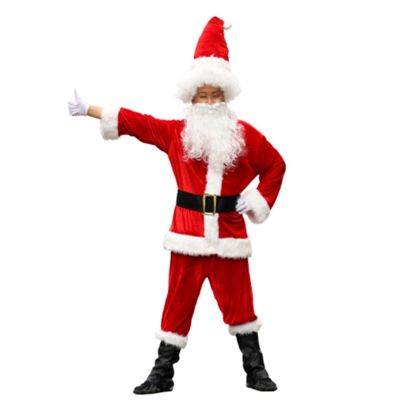 1 Set Deluxe Father Christmas Clothes Santa Claus Clothes in Christmas Christmas Men Costume Suit for Adults