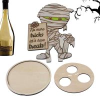 【LZ】☄♘☌  Suporte de madeira do vinho do Tabletop para o armário Mini suporte do frasco do licor Armazenamento do vinho em forma de Halloween