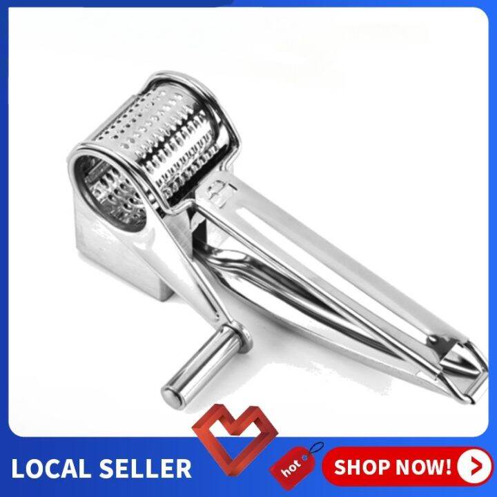 【Fast Delivery】Rotary Cheese Grater Stainless Steel Handheld Cheese