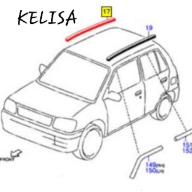 original Perodua Kelisa Roof Moulding / Roof Lining Lazada