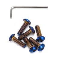 6pcs/set Aluminum Burnt Titanium Blue Car Racing Sport Steering Wheel Bolts Screw Furniture Protectors Replacement Parts