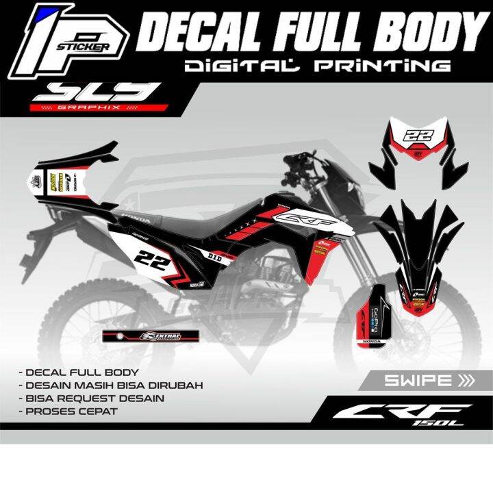 Decal Crf L Merah Hitam Putih Keren Full Body Lazada Indonesia