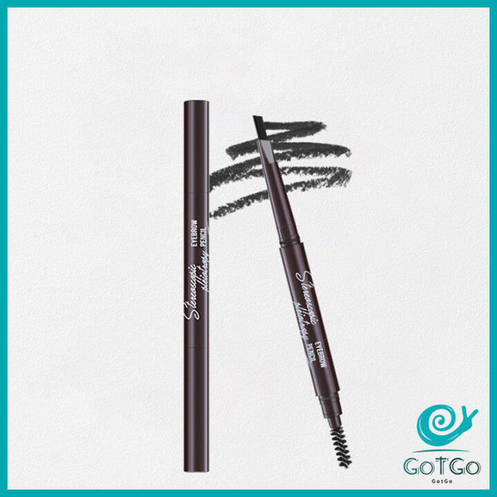 gotgo-ดินสอเขียนคิ้ว-หัวคู่-กันน้ำ-ทนทานกว่า-2-หัว-automatic-eyebrow-pencil-สปอตสินค้า