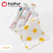 PatPat Supplies Đồ Dùng 2 Gói Khăn Em Bé 100% Cotton Khăn Tay Em Bé 6 Lớp