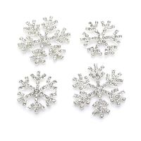 ZMASEY Snowflake Buttons 10Pcs/Lot Handwork Alloy Buttons Rhinestones Sewing Holiday Party Decoration Crystal Accessories Haberdashery